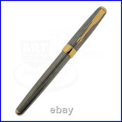 Preowned Parker Sonnet Sterling Silver Grid with Gold Accents Rollerball Pen