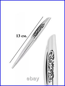 Pure Silver Sterling 875 Silver Ballpoint Pen S875 Jewelry In box