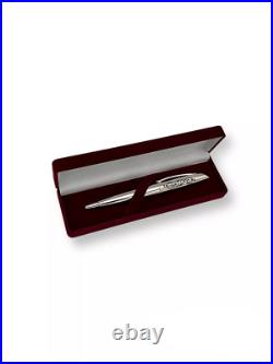 Pure Silver Sterling 875 Silver Ballpoint Pen S875 Jewelry In box