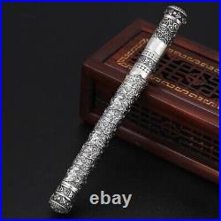 Pure Silver Sterling 925 Silver Retro Creative Ballpoint Pen S925 Jewelry (FGL)