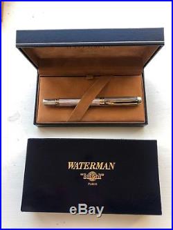 RARE 1990s WATERMAN LE MAN 100 SOLID STERLING SILVER FOUNTAIN PEN 18K 925 FRANCE