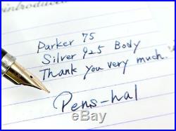 RARE CISELE! PARKER 75 Fountain Pen STERLING-Silver 925 x Converter USA