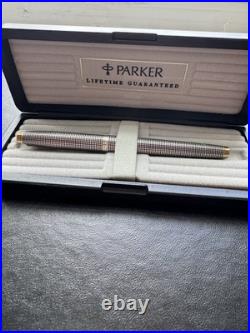RARE PARKER 75 CISELE STERLING & 14K gold nib, FOUNTAIN PEN. Lifetime Warranty