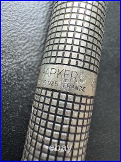 RARE PARKER 75 CISELE STERLING & 14K gold nib, FOUNTAIN PEN. Lifetime Warranty
