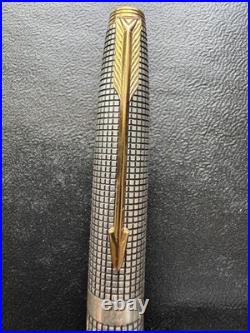 RARE PARKER 75 CISELE STERLING & 14K gold nib, FOUNTAIN PEN. Lifetime Warranty