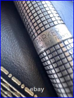 RARE PARKER 75 CISELE STERLING & 14K gold nib, FOUNTAIN PEN. Lifetime Warranty