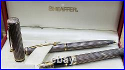 RARE Sheaffer Connaisseur Sterling Silver Fountain & Ballpoint Pen Set USA