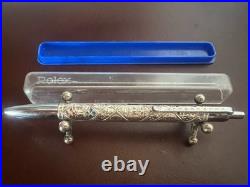 ROLEX Silver Sterling 925 Ballpoint Pen Vintage Relief Tribe Israel