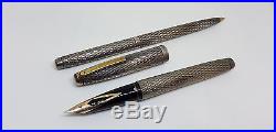 Rare 70's Set Sheaffer Imperial Sterling Silver Fountain Pen & Ball Point Pen