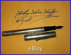 Rare Early 1920s Sterling Silver Sheaffer Flat Top Fountain Pen