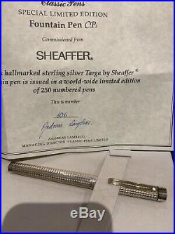 Rare Mint Sheaffer Classic Pens Cp1 Sterling Silver Targa Fountain Pen-106/250
