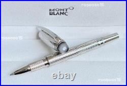 Rare Montblanc Meisterstuck Solitaire Sterling Silver StarWalker Fountain Pen
