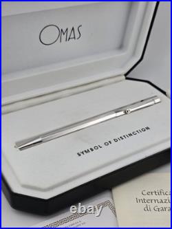 Rare OMAS 502 Sterling Silver 925 Faceted Ballpoint Pen Box & Papers Italy. 48g