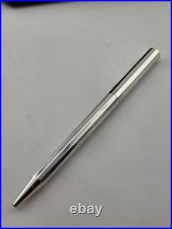 Rare OMAS 502 Sterling Silver 925 Faceted Ballpoint Pen Box & Papers Italy. 48g