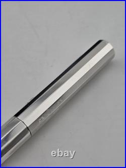 Rare OMAS 502 Sterling Silver 925 Faceted Ballpoint Pen Box & Papers Italy. 48g