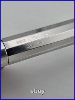 Rare OMAS 502 Sterling Silver 925 Faceted Ballpoint Pen Box & Papers Italy. 48g