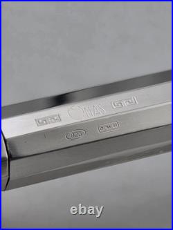 Rare OMAS 502 Sterling Silver 925 Faceted Ballpoint Pen Box & Papers Italy. 48g