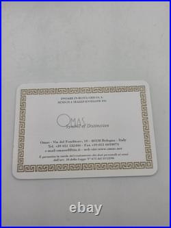 Rare OMAS 502 Sterling Silver 925 Faceted Ballpoint Pen Box & Papers Italy. 48g