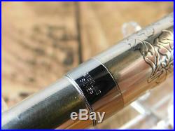 Rare! Pilot Custom Fountain Pen Vintage Sterling Silver 18k-750 T570 Japan