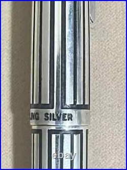 Rare Platinum Fountain Pen Sterling Silver 18K-Wg Medium Point