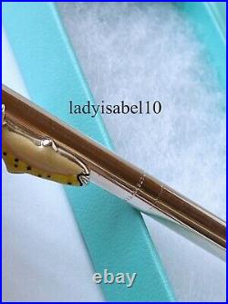 Rare Tiffany & Co Ballpoint Pen Fish Yellow Enamel Sterling Silver USA with Box