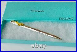 Rare Tiffany & Co Ballpoint Pen Fish Yellow Enamel Sterling Silver USA with Box