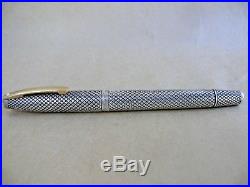 Rare Vintage Sheaffer Fountain Pen Sterling Silver Body With 14 Cr Gold Nib