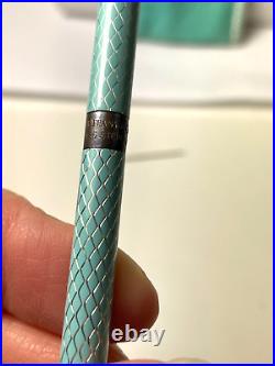 Rare Vintage Tiffany & Co Sterling Silver Blue Enamel Pen Works