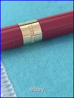 Rare Vintage Tiffany Red Lacquer Pen Set T Clip ballpoint and slender purse pen