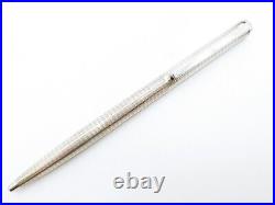 Rare elysee Carré Silver 70 Line Ballpoint pen Sterling 925 Silver cross-hatch