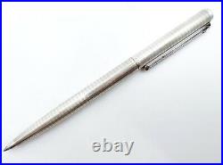 Rare elysee Carré Silver 70 Line Ballpoint pen Sterling 925 Silver cross-hatch
