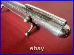 Red 925 STERLING Silver Giant Square Dome Vintage Writing Ballpoint Pen