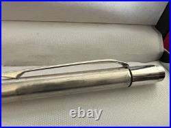 Red Ballpoint Pen Solid 925 SILVER Vintage Click Mechanism 8