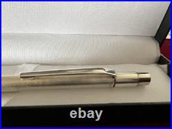 Red Ballpoint Pen Solid 925 SILVER Vintage Click Mechanism 8