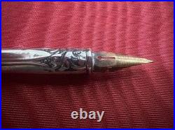 Red Desk Pen Silver 925 English Hallmarks Sheffield 1915 Original Vintage