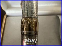 Red Unoargento Silver Ballpoint Pen 925 Guilloche Golden Profiles Writes Case