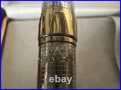 Red Unoargento Silver Ballpoint Pen 925 Guilloche Golden Profiles Writes Case