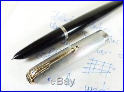 Restored 1947 Black Parker 51 Vacumatic Sterling Silver Cap Fountain Pen