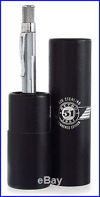 Retro 51 Tornado. 925 Sterling Silver Slim Deco Tower Ballpoint Pen New In Box