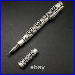 S925 Silver High Quality Ballpoint Pen EDC Tactical Signature Pen