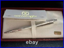 SETTELAGHI Silver 925 Solid Ballpoint Pen Writes Lines Box Warranty 6