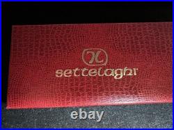 SETTELAGHI Silver 925 Solid Ballpoint Pen Writes Lines Box Warranty 6