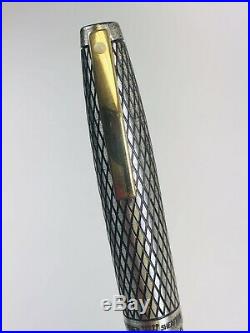 SHEAFFER STERLING SILVER w GOLD NIB IMPERIAL DIAMOND cartridge fountain pen used