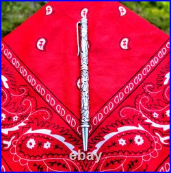 STERLING SILVER Vintage Engraved Puppies Dogs Carved 925 VTG Ballpoint Pen