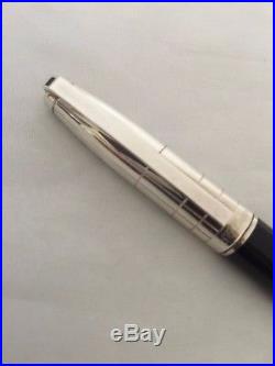 ST Dupont Fidelio Black & Sterling Silver BallPoint Pen with pencil converter