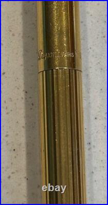 ST Dupont Pen Classique Ballpoint Sterling Silver 925 Gold Plated Vermeil