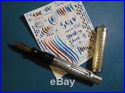 SWAN Sterling Silver Easy FLex 14k Gold Nib Ring Top Fountain Pen vtg Mabie Todd