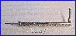 S. Mordan Engraved Sterling Silver Dip Pen, Pencil & Blade London 1884, Dunn Nib