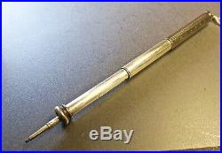 S. Mordan Sterling Silver Telescopic Combo Pen/pencil Top Ring, Line & Dot Patter