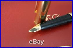 S. T. DUPONT Classic Fountain Pen Vermeil Gold Plated 925 Sterling Silver